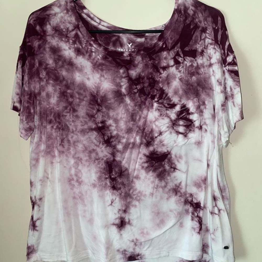 AMERICAN EAGLE SOFT & SEXY PURPLE TIEDYE SHIRT